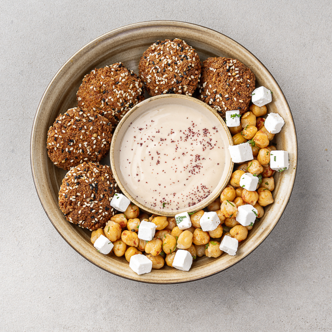 Cheese-Stuffed Falafel Bowl